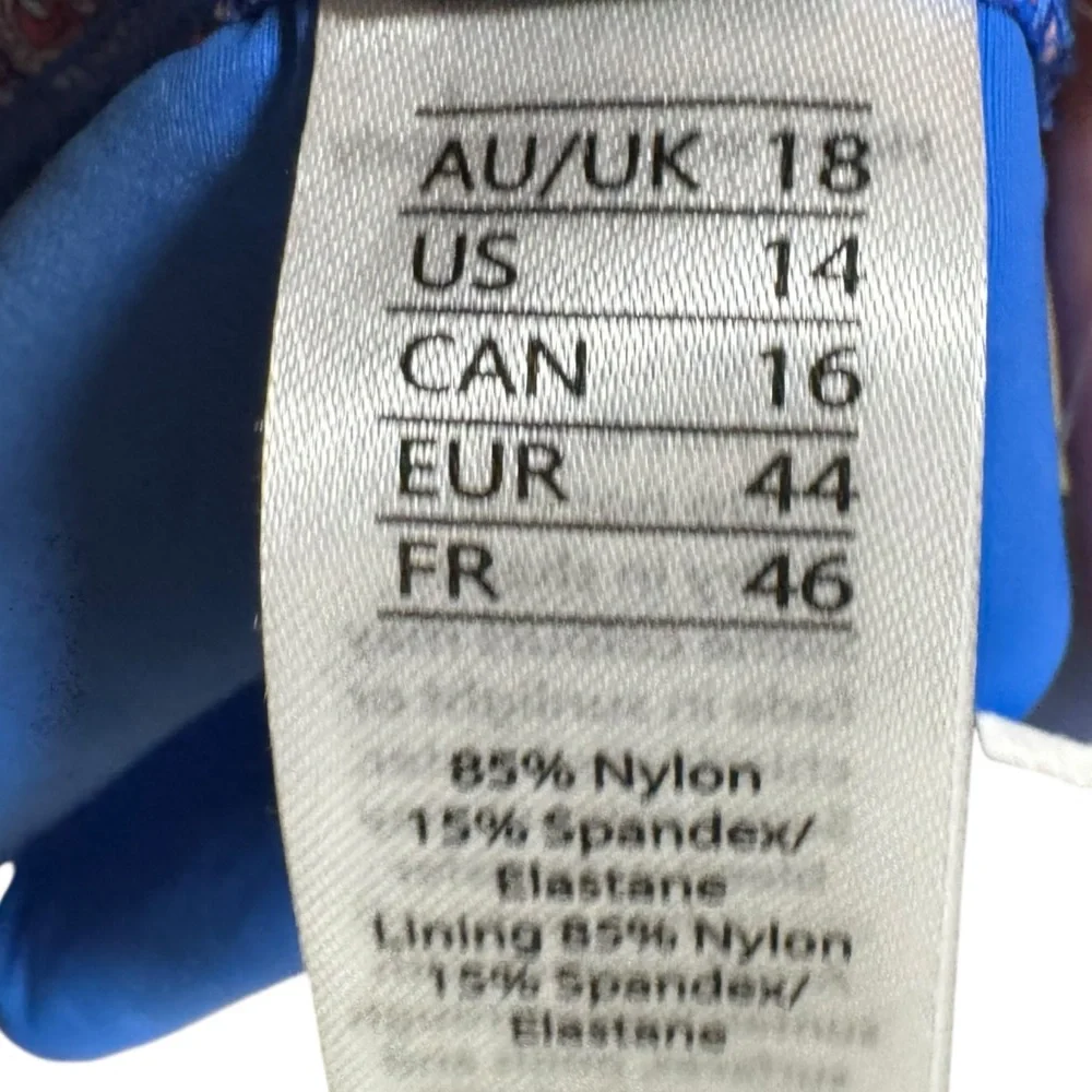 Nip Tuck Swimwear Paisley NWT‎ Mid Rise Bikini Bottoms Sz 14 Blue Full Coverage - Picture 9 of 12